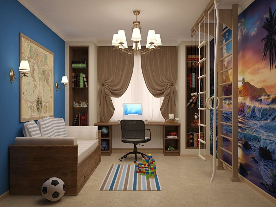 Дизайн интерьера детской комнаты для мальчика