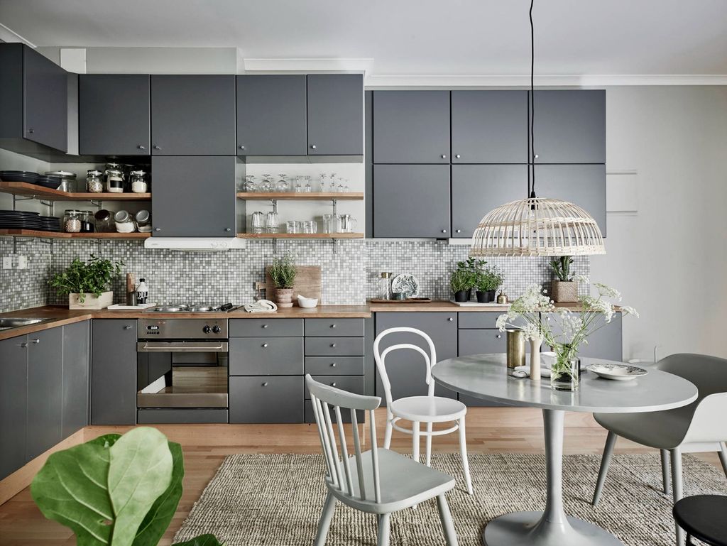 Кухня серого цвета фото