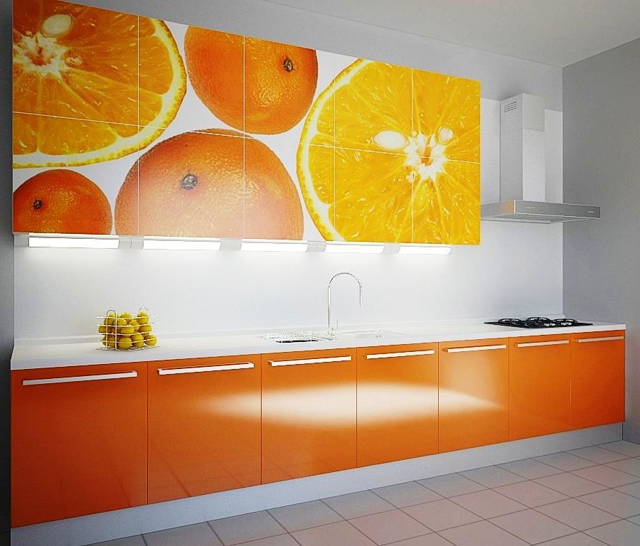 Кухня оранжевого цвета фото