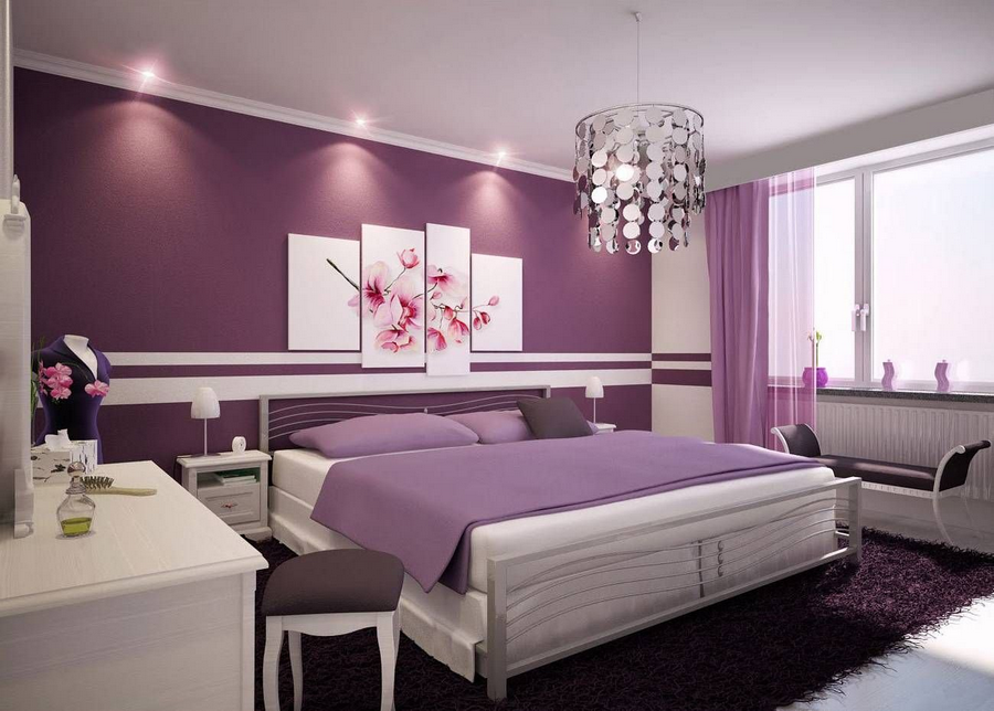 Фиолетовая спальня фото