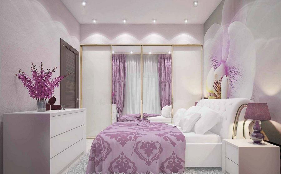 Фиолетовая спальня фото
